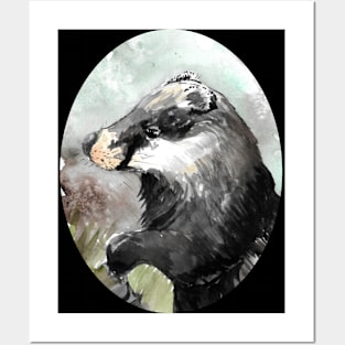 Badger watercolour 15/01/21 - nature inspired art and designs Posters and Art